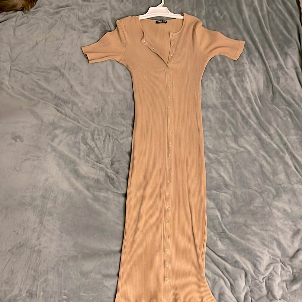 Fitted beige dress